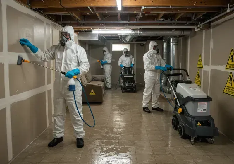 Basement Moisture Removal and Structural Drying process in Sunflower County, MS